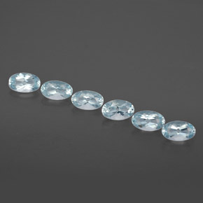 Gemas de aguamarina azul natural de  ct, corte óvalo, VVS