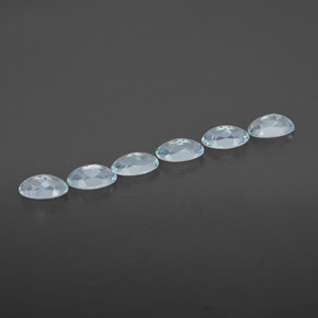 Gemas de aguamarina azul natural de  ct, corte óvalo, VVS
