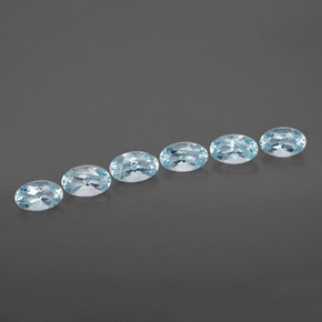 Gemas de aguamarina azul natural de  ct, corte óvalo, VVS