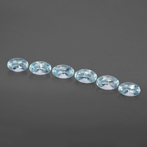 Gemas de aguamarina azul natural de  ct, corte óvalo, VVS