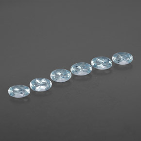 Gemas de aguamarina azul natural de  ct, corte óvalo, VVS