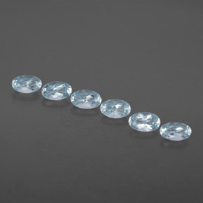 Gemas de aguamarina azul natural de  ct, corte óvalo, VVS