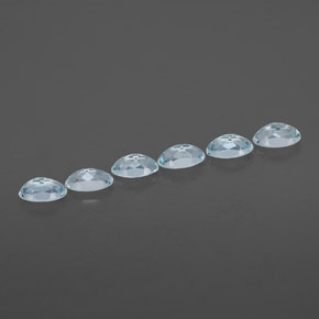 Gemas de aguamarina azul natural de  ct, corte óvalo, VVS