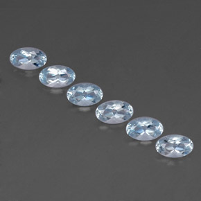 Gemas de aguamarina azul natural de  ct, corte óvalo, VVS