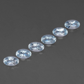 Gemas de aguamarina azul natural de  ct, corte óvalo, VVS