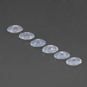 Gemas de aguamarina azul natural de  ct, corte óvalo, VVS
