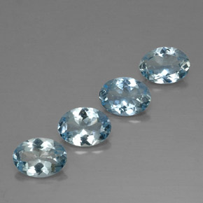 Gemas de aguamarina azul natural de  ct, corte óvalo, VVS