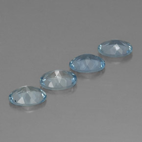 Gemas de aguamarina azul natural de  ct, corte óvalo, VVS