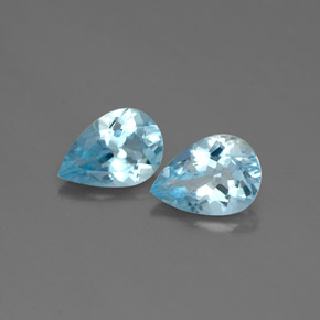 Gemas de aguamarina azul natural de  ct, en forma de pera, VVS