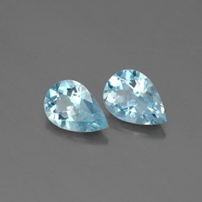 Gemas de aguamarina azul natural de  ct, en forma de pera, VVS