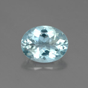 Aguamarina azul natural de 1,68 ct, corte óvalo, VVS