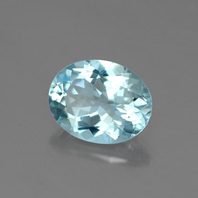 Aguamarina azul natural de 1,68 ct, corte óvalo, VVS