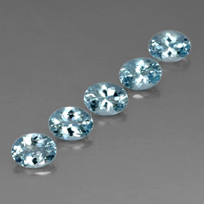 Gemas de aguamarina azul natural de  ct, corte óvalo, VVS