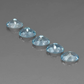 Gemas de aguamarina azul natural de  ct, corte óvalo, VVS