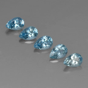 Gemas de aguamarina azul natural de  ct, en forma de pera, VVS-VS