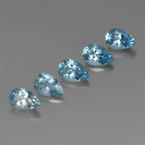 Gemas de aguamarina azul natural de  ct, en forma de pera, VVS-VS