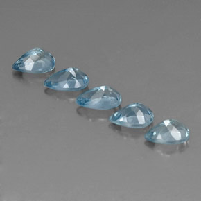 Gemas de aguamarina azul natural de  ct, en forma de pera, VVS-VS