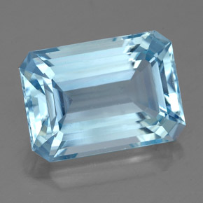 Aguamarina azul natural de 4,30 ct, corte esmeralda, VVS-VS
