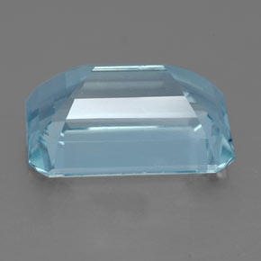 Aguamarina azul natural de 4,30 ct, corte esmeralda, VVS-VS