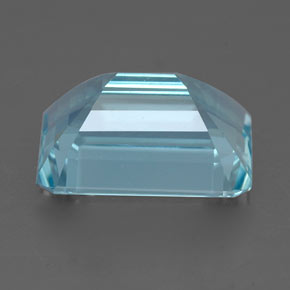 Aguamarina azul natural de 4,00 ct, corte esmeralda, VVS