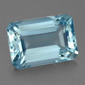 Aguamarina azul natural de 4,50 ct, corte esmeralda, VVS
