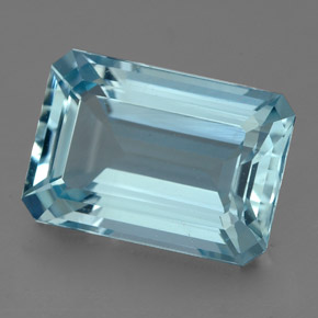 Aguamarina azul natural de 4,50 ct, corte esmeralda, VVS