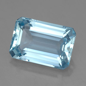 Aguamarina azul natural de 4,25 ct, corte esmeralda, VVS-VS