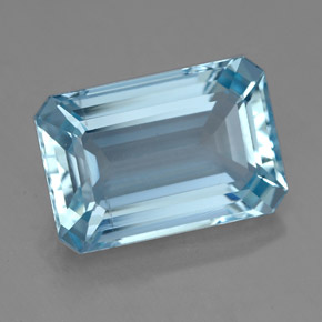Aguamarina azul natural de 4,25 ct, corte esmeralda, VVS-VS