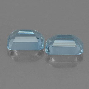 Gemas de aguamarina azul natural de  ct, corte esmeralda, VVS