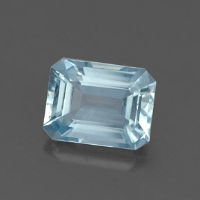 Aguamarina azul natural de 1,17 ct, corte esmeralda, IF