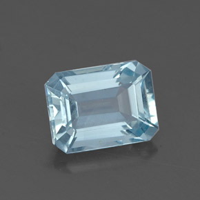 Aguamarina azul natural de 1,17 ct, corte esmeralda, IF