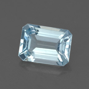 Aguamarina Azul claro natural de 1.26 ct, corte esmeralda, VVS