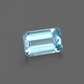 Aguamarina Azul claro natural de 0.82 ct, corte esmeralda, VVS-VS