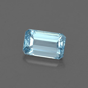 Aguamarina Azul claro natural de 0.82 ct, corte esmeralda, VVS-VS