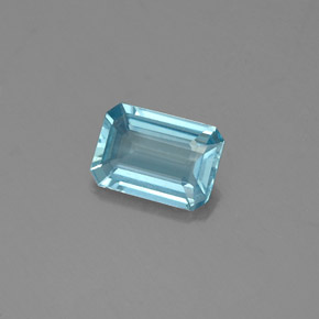 Aguamarina azul natural de 0,64 ct, corte esmeralda, VS-SI