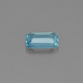 Aguamarina azul natural de 0,64 ct, corte esmeralda, VS-SI