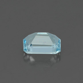 Aguamarina azul natural de 0,48 ct, corte esmeralda, VVS-VS