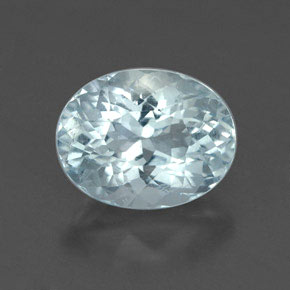 Aguamarina azul natural de 1,69 ct, corte óvalo, VVS-VS