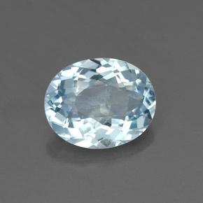 Aguamarina azul natural de 1,55 ct, corte óvalo, VS-SI