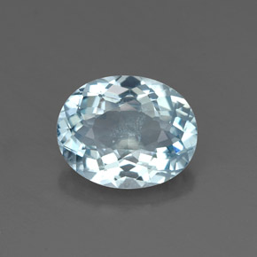 Aguamarina azul natural de 1,55 ct, corte óvalo, VS-SI