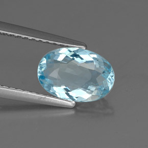 Aguamarina Azul claro natural de 1.36 ct, Corte Óvalo, VVS-VS