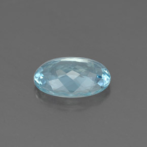 Aguamarina Azul claro natural de 1.36 ct, Corte Óvalo, VVS-VS