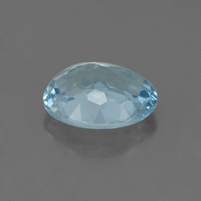 Aguamarina azul natural de 1,74 ct, corte óvalo, IF