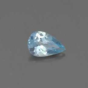 Aguamarina azul natural de 0,31 ct, en forma de pera, VVS