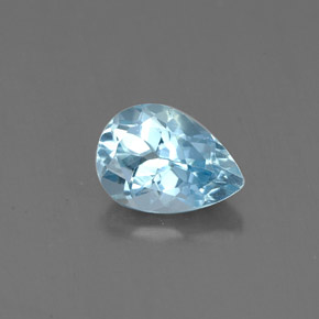 Aguamarina azul natural de 0,70 ct, en forma de pera, VS