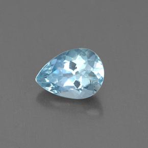 Aguamarina azul natural de 0,70 ct, en forma de pera, VS