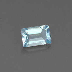 Aguamarina azul natural de 0,54 ct, corte esmeralda, VVS-VS