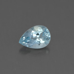 Aguamarina azul natural de 0,60 ct, en forma de pera, VS