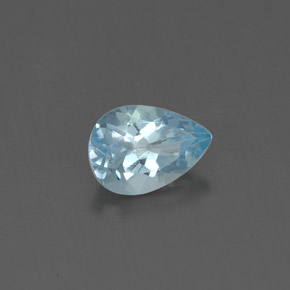 Aguamarina azul natural de 0,60 ct, en forma de pera, VS