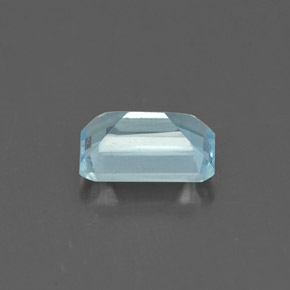 Aguamarina azul natural de 0,84 ct, corte esmeralda, VS